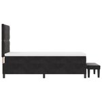 vidaXL Lit à ressort avec matelas et banc noir 100x200 cm velours