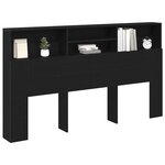 vidaXL Cabinet de Tête de Lit Chêne noir 180 x 19 x 103 5 cm
