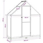 vidaXL Serre de jardin avec porte Anthracite 183 5 x 63 5 x 207 cm