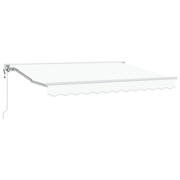 vidaXL Auvent Rétractable Blanc 350x200 cm Tissu et Aluminium