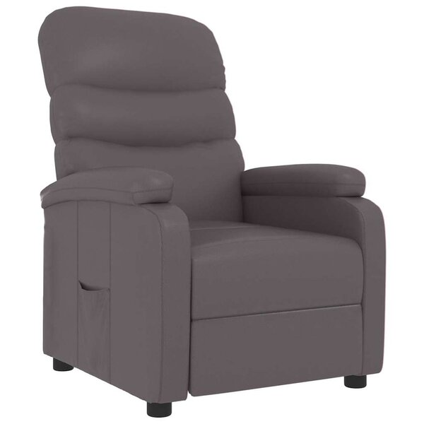 vidaXL Fauteuil inclinable réglable avec repose-pieds gris similicuir