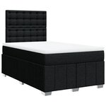vidaXL Sommier à lattes de lit avec matelas noir 120x190 cm tissu