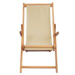 vidaXL Chaise de plage Beige Bois de teck massif