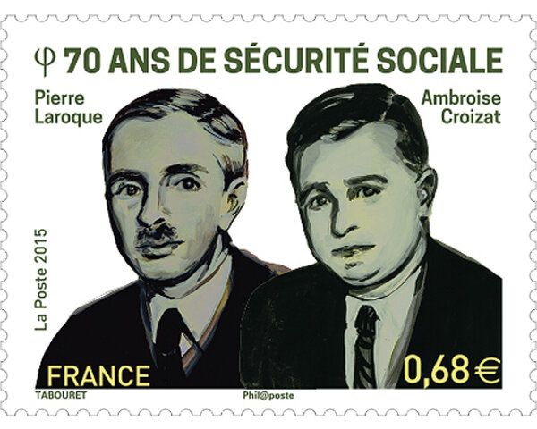 Timbre 70e anniversaire de la Sécurité sociale