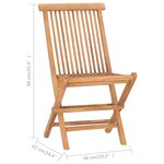 vidaXL Mobilier à dîner d'extérieur pliable 9 Pièces Bois solide de teck