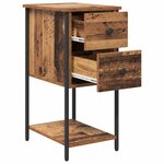 vidaXL Cabinet de chevet avec tiroir 2 Pièces Bois ancien 32 x 42 x 70 cm