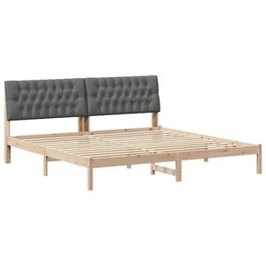 vidaXL Cadre de lit avec tête de lit rembourrée Marron 200 x 200 cm