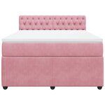 vidaXL Sommier à lattes de lit avec matelas Rose 160x200 cm Velours