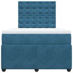 vidaXL Sommier à lattes de lit et matelas Bleu foncé 120x200cm Velours