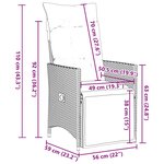 vidaXL Ensemble à manger de jardin 9Pièces coussins noir résine tressée