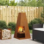 vidaXL Braise Marron 50 x 50 x 100 cm Acier résistant aux intempéries
