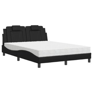 vidaXL Lit Viana avec matelas noir 120x200 cm similicuir