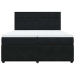 vidaXL Sommier à lattes de lit et matelas Noir 200x200 cm Velours
