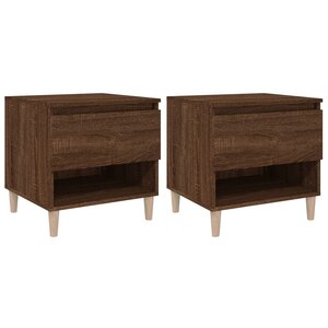 vidaXL Tables de chevet 2 Pièces Chêne brun 50x46x50 cm Bois d’ingénierie