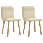 vidaXL Chaises à manger lot de 2 crème tissu