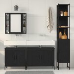 vidaXL Ensemble de mobilier de salle de bain avec étagère 4 Pièces Noir