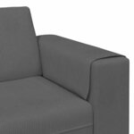 vidaXL Sofa en tissu avec coussin Gris foncé Tissu en velours côtelé