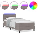 vidaXL Lit à ressorts avec matelas Taupe 100 x 200 cm tissu