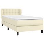 vidaXL Sommier à lattes de lit avec matelas Crème 100x200cm Similicuir