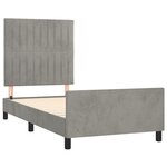 vidaXL Cadre de lit avec tête de lit Gris clair 100x200 cm Velours