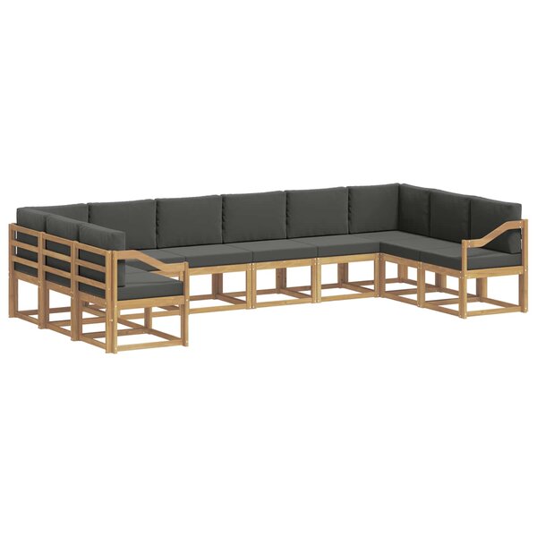 vidaXL Ensemble de canapés d'extérieur 10 Pièces Blanc et anthracite