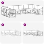 vidaXL Ensemble de canapés d'extérieur 10 Pièces Naturel et Anthracite