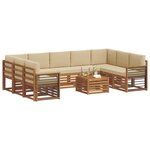 vidaXL Ensembles de canapés avec coussin 10 Pièces Naturel et Beige