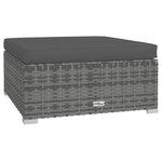 vidaXL Salon de jardin 12 Pièces avec coussins Résine tressée Gris