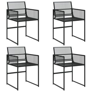 vidaXL Chaises de jardin lot de 4 noir résine tressée