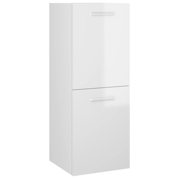 vidaXL Armoire de salle de bain Blanc brillant Bois d’ingénierie