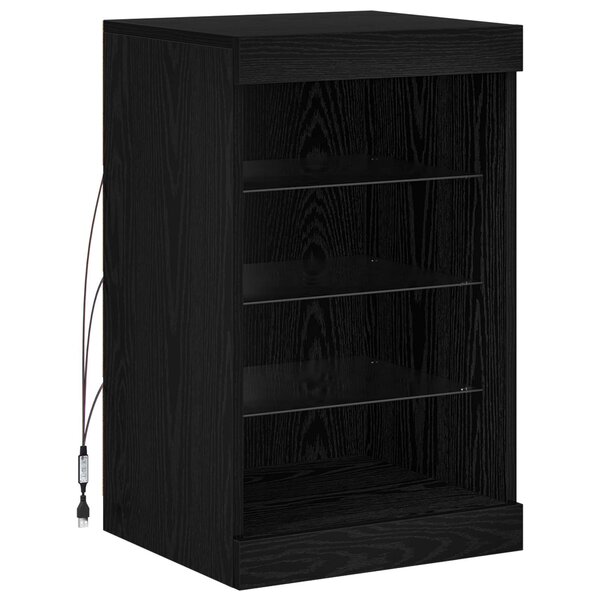 vidaXL Buffet LED Chêne noir 41 x 37 x 67 cm Bois d'ingénierie