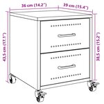 vidaXL Table de chevet anthracite 36x39x43 5 cm acier