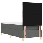 vidaXL Lit Box Spring avec matelas gris foncé 80x200 cm en tissu