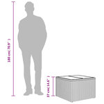 vidaXL Table de jardin dessus en verre brun 55x55x37 cm résine tressée