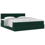 VidaXL Cadre de lit ottoman avec matelas vert foncé 160x200 cm velours