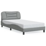 vidaXL Cadre de lit avec LED sans matelas Hvar gris clair 100x200 cm tissu