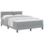 vidaXL Lit à ressorts avec tête de lit Gris clair 160 x 200 cm tissu