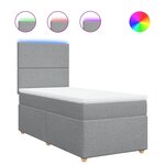 vidaXL Sommier à lattes de lit avec matelas Gris clair 100x200cm Tissu