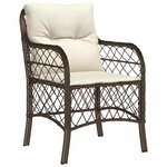 vidaXL Ensemble de salle à manger pour jardin 3 Pièces Marron Poly rotin