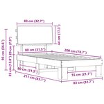 vidaXL Cadre de lit avec tête de lit rembourrée Taupe 80 x 200 cm