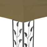 vidaXL Tonnelle avec double toit et lumières LED 3x4 m Taupe