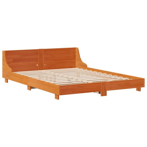 vidaXL Cadre de lit sans matelas cire marron 140x200cm bois pin massif