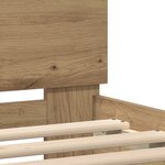 vidaXL Cadre de Lit en Bois Chêne Artisanal Bois Massif 200 x 200 cm