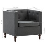 vidaXL Fauteuil gris foncé tissu