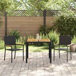 Ensemble de Salle à Manger de Jardin 3 Pièces Poly Rattan Noir vidaXL