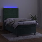 vidaXL Sommier à lattes de lit matelas LED Vert foncé 90x190cm Velours