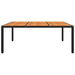 vidaXL Table de jardin 200x150x75 cm Acacia et résine tressée Noir