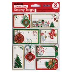 8 étiquettes cadeaux autocollantes - Boules de Noël