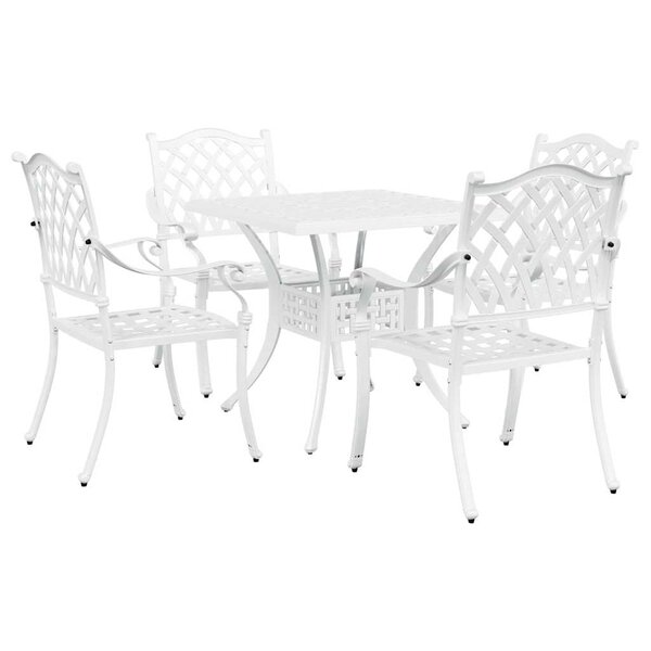 vidaXL Ensemble de tables de jardin 5 Pièces Blanc 80 x 80 x 75 cm