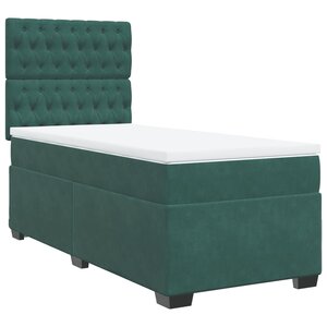 vidaXL Sommier à lattes de lit avec matelas Vert foncé 90x190 cm
